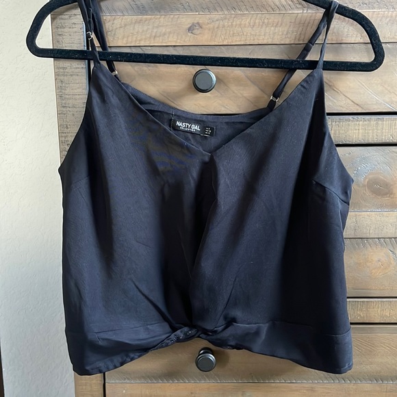 Crop Top Nasty Gal Taille 10 – Manches Longues, Bleu, Polyester, Occasion Bon état